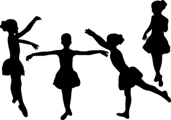 small  ballet dancer black silhouette