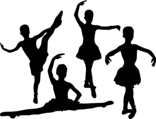 small  ballet dancer black silhouette