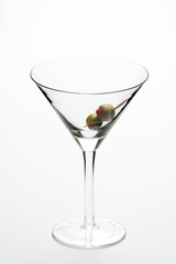 glass cold martini cocktail isolated over white