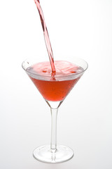 glass cold martini cocktail isolated over white