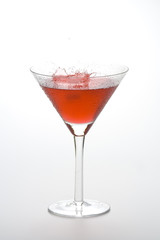 glass cold martini cocktail isolated over white