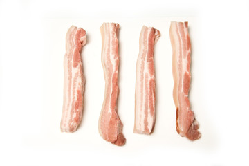 belly pork isolated on a white studio background.
