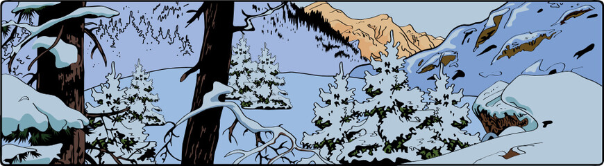 Mountain winter landscape