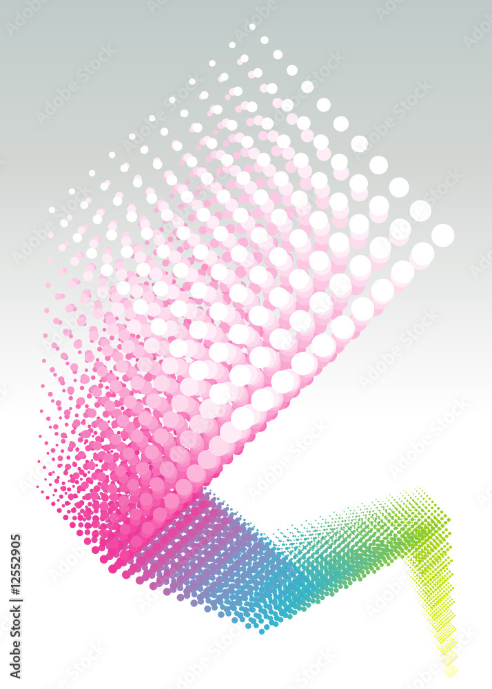Poster vector illustration of color dots growing design.