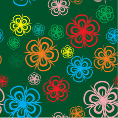 Abstract floral background. Seamless pattern. Vector.