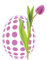 Pink Op Art Egg & Tulip
