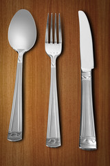 spoon, knife and fork