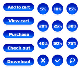 Online shop button set