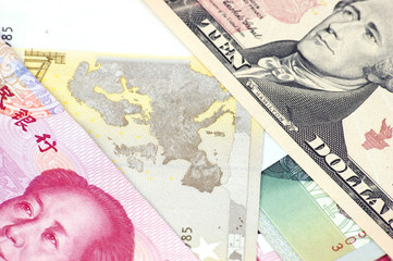 Different banknotes - closeup