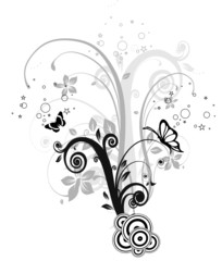 cercles floral noir disco