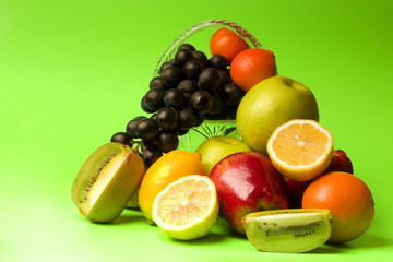 bright and juicy fruit on a green background