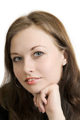 portrait of attractive young woman looking at camera