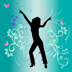 ombre de femme sur des fleurs