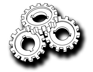 cogwheels - business network (isolated illustration)