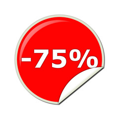easy peel 75 % off label