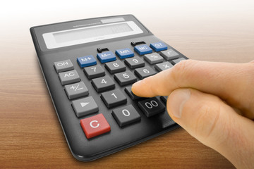 calculator with finger