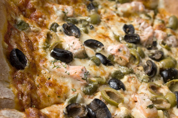 closeup to tasty pizza