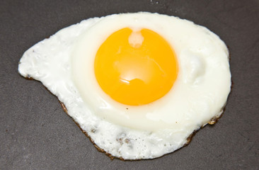 Fried egg in a non stick frying pan