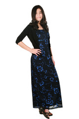 Fototapeta premium Teenage girl in elegant dress standing