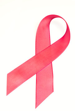 Breat Cancer Ribbon on White