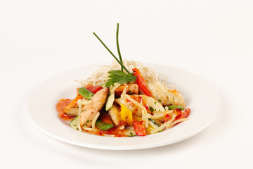 Asiatische Fischpfanne mit Mie-Nudeln