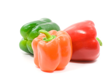 Colorful paprika on white background