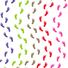 Fototapeta na wymiar traces de pas multicolores ondulées