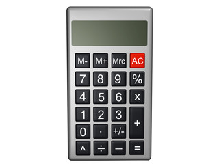 compact calculator isolated on white
