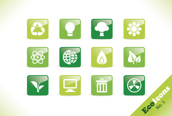 Green Environment Vector Icon Set No. 1 - A Set of 12 Eco Icons