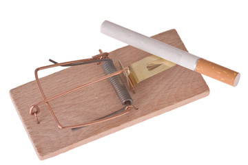 cigarette in mousetrap