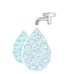 Large water drops with tap