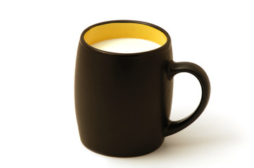 black cup with milk
