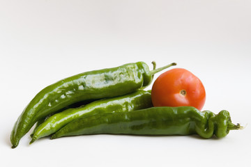 pimientos y tomate