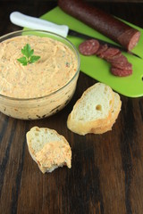 Ricotta salad on bread slice