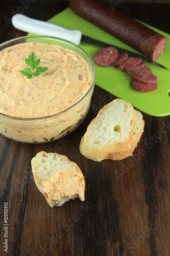 Ricotta salad on bread slice