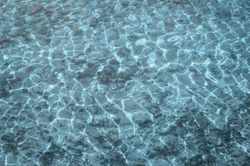 Blue water in the river