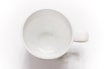 an empty cup on a white background