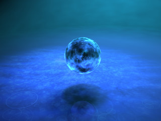 blue magic orb hovering in place