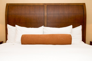 Pillows on hotel bed