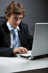 Businessman using laptop