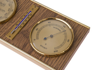 detail of barometer with thermometer