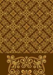 Vector of brown antique pattern design.