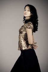 Fototapeta premium Studio portrait of beautiful woman