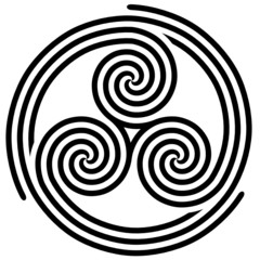 Triple Tryskell Spiral Symbol 010