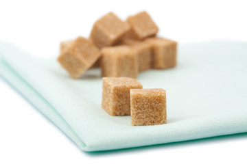brown sugar cubes isolated