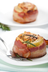 stuffed onion with bacon