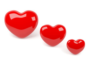 Tree isolated red heart