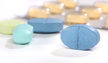 Group of colorful medicine pills