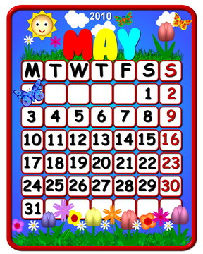 calendar may 2010