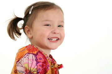 Adorable Japanese American three year old girl.